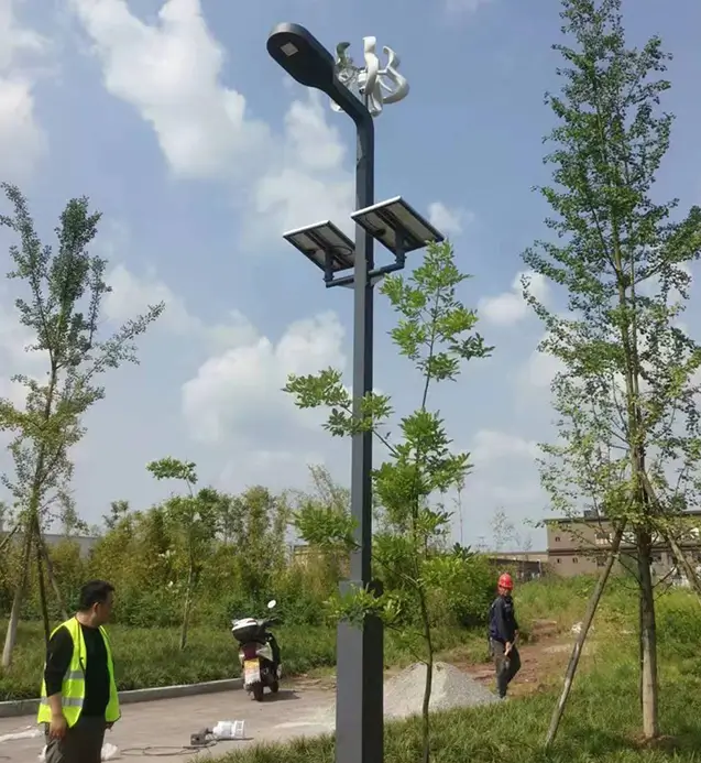 Wind-solar hybrid smart street lights with energy storage project case 2